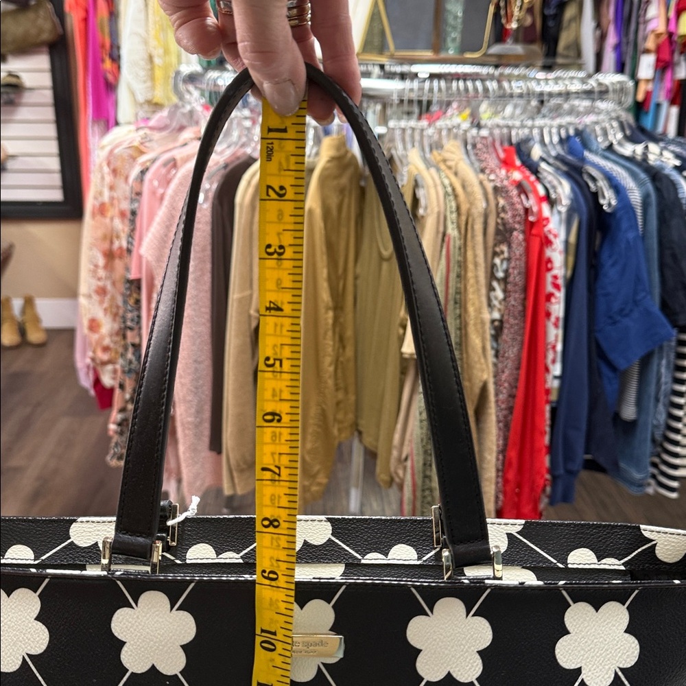 Kate Spade Grant Street Black White Jules Floral Zip Top Tote - Picture 11 of 15